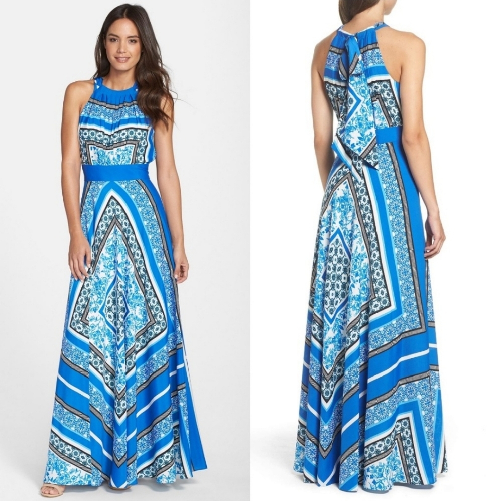 Blue and White Floral Dress